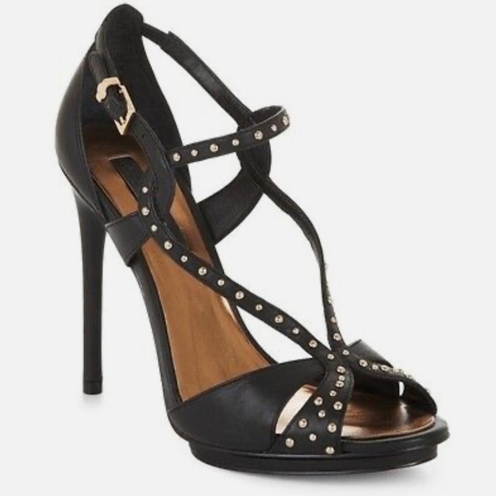 BCBGMAXAZRIA BLACK MA-FORRESTE PUMPS LEATHER Heels size 7